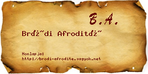 Bródi Afrodité névjegykártya